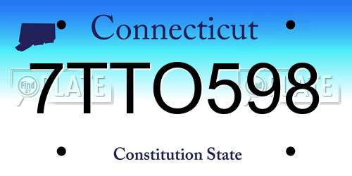 7TTO598 Connecticut License Plate