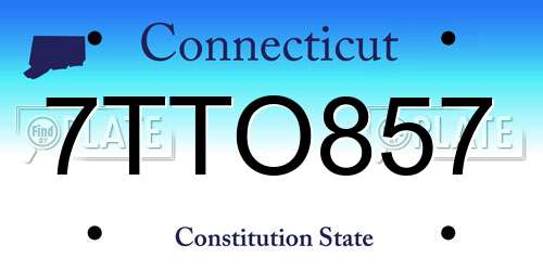 7TTO857 Connecticut License Plate