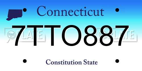 7TTO887 Connecticut License Plate