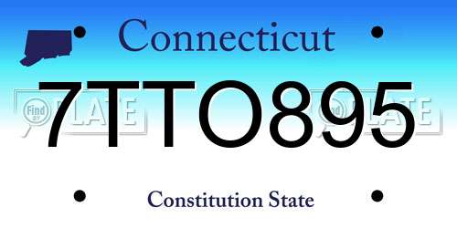 7TTO895 Connecticut License Plate