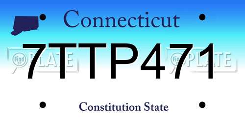7TTP471 Connecticut License Plate