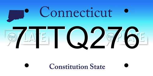 7TTQ276 Connecticut License Plate