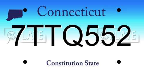7TTQ552 Connecticut License Plate