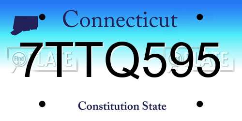 7TTQ595 Connecticut License Plate