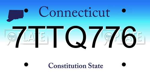 7TTQ776 Connecticut License Plate