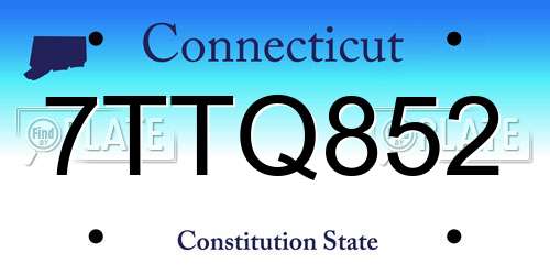 7TTQ852 Connecticut License Plate