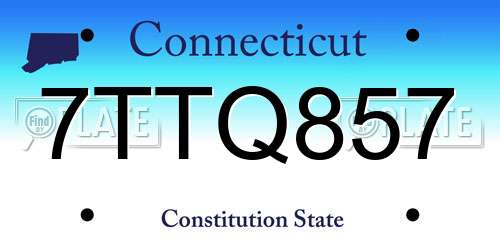 7TTQ857 Connecticut License Plate