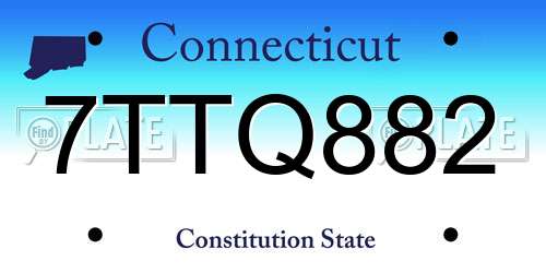 7TTQ882 Connecticut License Plate