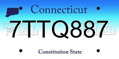 7TTQ887 Connecticut License Plate