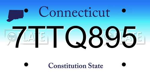 7TTQ895 Connecticut License Plate