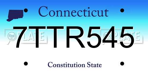 7TTR545 Connecticut License Plate