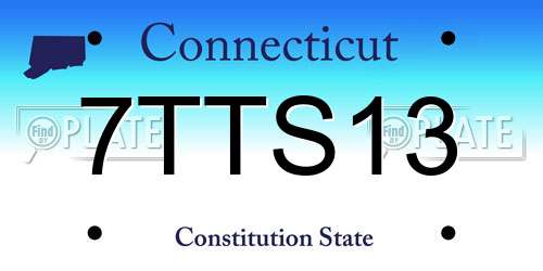 7TTS13 Connecticut License Plate