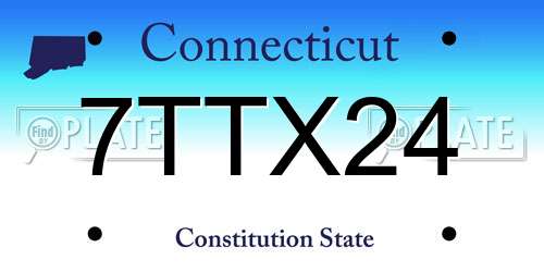 7TTX24 Connecticut License Plate