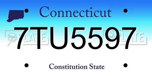 7TU5597 Connecticut License Plate
