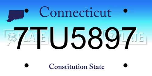 7TU5897 Connecticut License Plate
