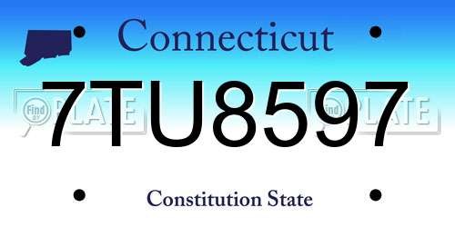7TU8597 Connecticut License Plate