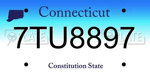 7TU8897 Connecticut License Plate