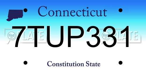 7TUP331 Connecticut License Plate