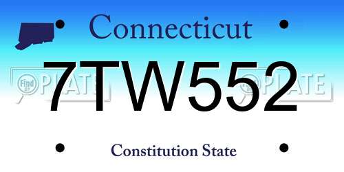 7TW552 Connecticut License Plate