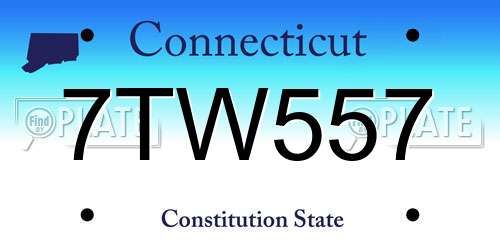7TW557 Connecticut License Plate