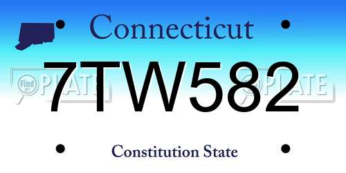 7TW582 Connecticut License Plate