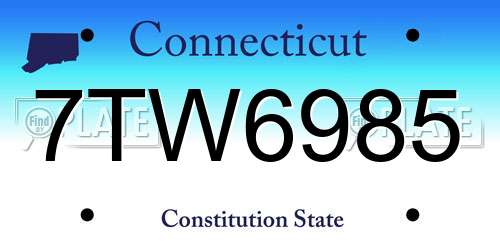 7TW6985 Connecticut License Plate