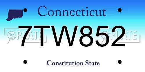 7TW852 Connecticut License Plate