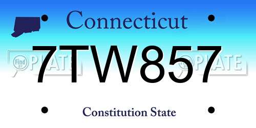 7TW857 Connecticut License Plate