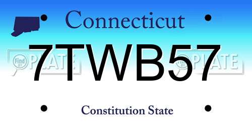 7TWB57 Connecticut License Plate