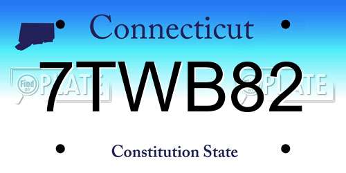 7TWB82 Connecticut License Plate