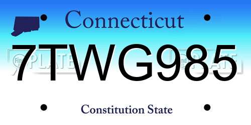 7TWG985 Connecticut License Plate