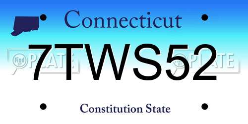 7TWS52 Connecticut License Plate