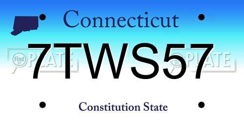 7TWS57 Connecticut License Plate