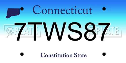7TWS87 Connecticut License Plate