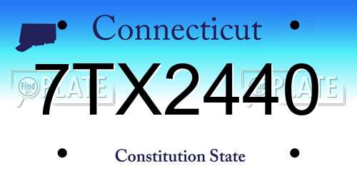 7TX2440 Connecticut License Plate