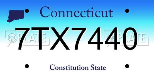7TX7440 Connecticut License Plate