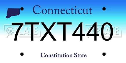 7TXT440 Connecticut License Plate