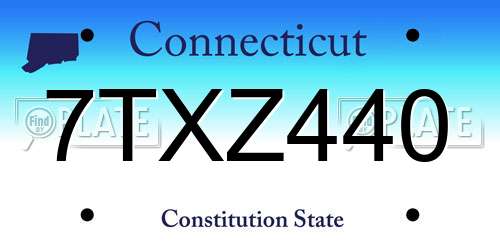 7TXZ440 Connecticut License Plate