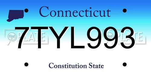 7TYL993 Connecticut License Plate