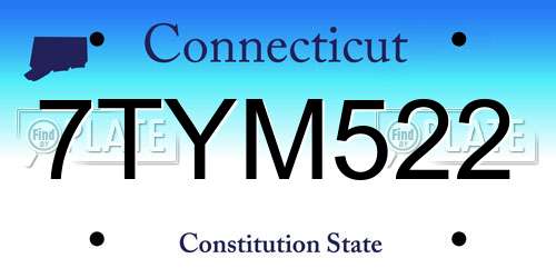7TYM522 Connecticut License Plate