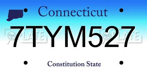 7TYM527 Connecticut License Plate