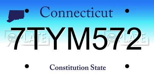 7TYM572 Connecticut License Plate