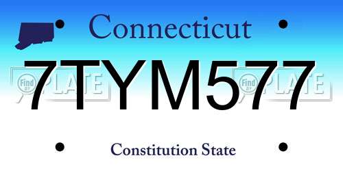 7TYM577 Connecticut License Plate
