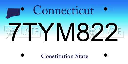 7TYM822 Connecticut License Plate