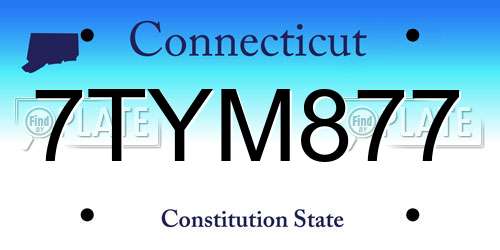 7TYM877 Connecticut License Plate