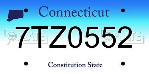 7TZ0552 Connecticut License Plate