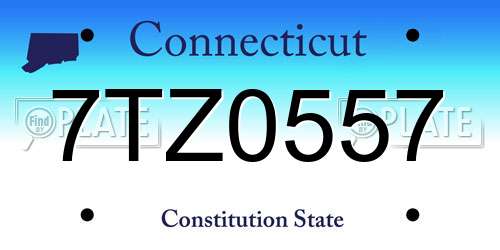 7TZ0557 Connecticut License Plate