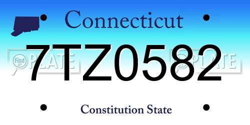 7TZ0582 Connecticut License Plate