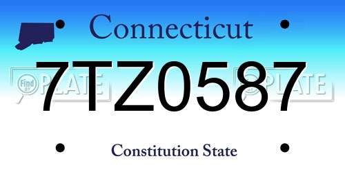 7TZ0587 Connecticut License Plate