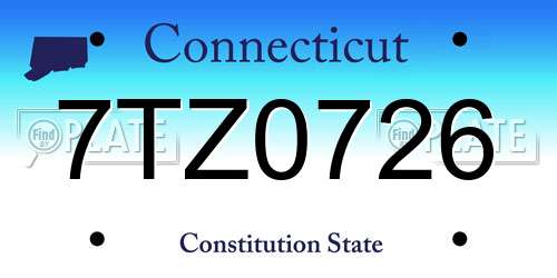 7TZ0726 Connecticut License Plate